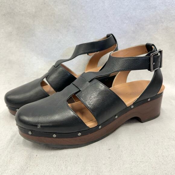 Vionic Shoes - Vionic Faye black leather t strap closed toe clog US Size 9 Euro 41